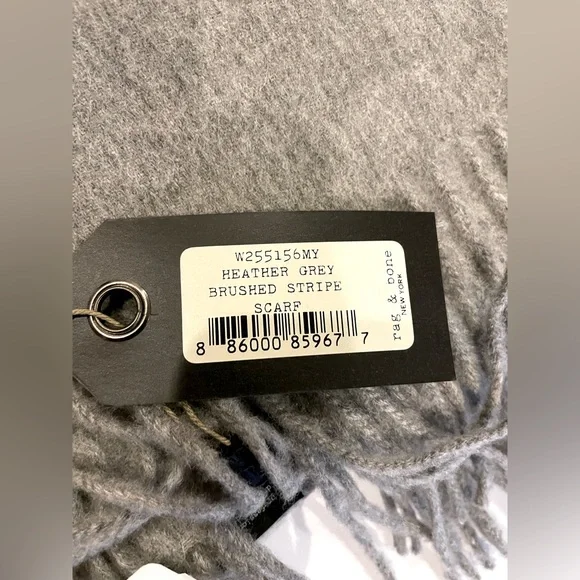 Rag & Bone Merino Wool Scarf Unisex Minimalist Style Super Soft Lightweight - Picture 6 of 11